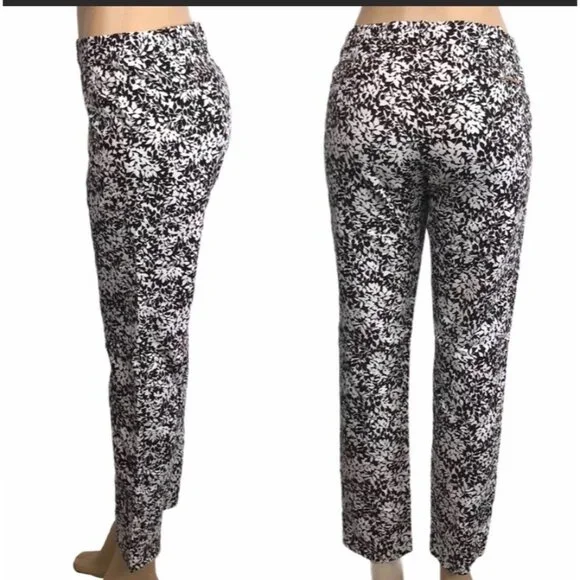 MICHAEL MICHAEL KORS Leafy Patterned Ankle Pants 10 - Picture 8 of 8